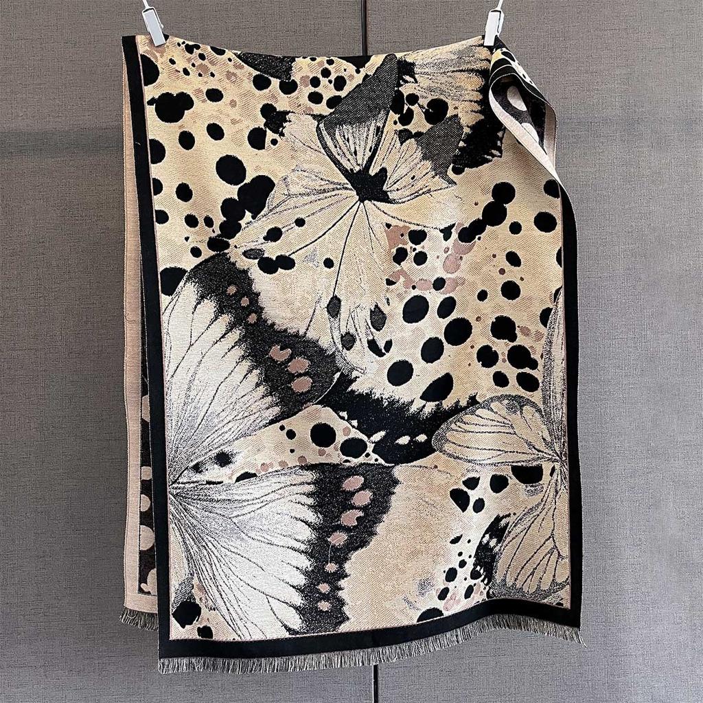 60 Colors Luxury Cashmere Women Retro Animal Plants Print Scarf Winter Warm Shawl And Wrap Bandana Pashmina Female Blanket