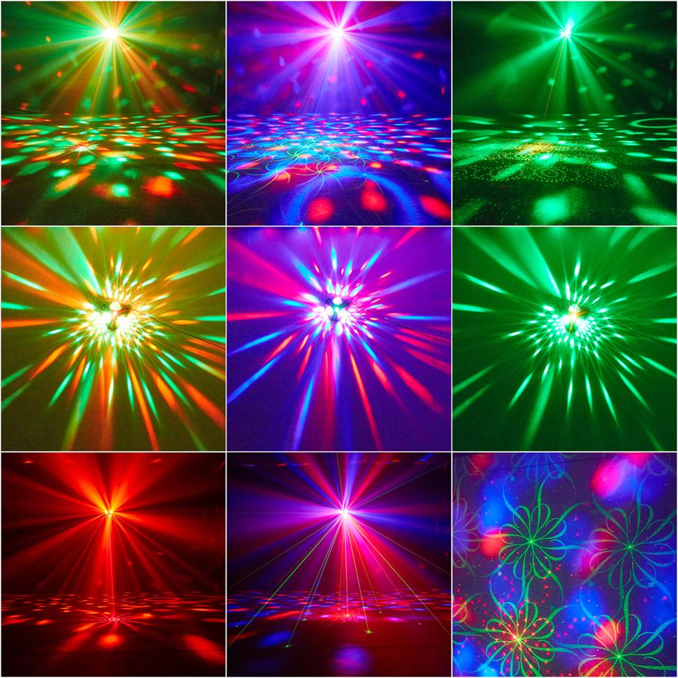 Party Disco Ball Laser Projector Light 5 in 1 DJ Stage Strobe Lights Christmas Wedding Home Club Decoration