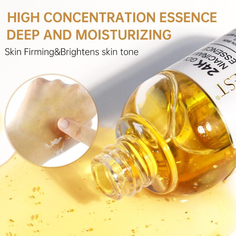AUQUEST Niacinamide Serum Hyaluronic Acid for Face 24K Gold Essence Whitening Anti-Aging Collagen Facial Serum Skin Care Products
