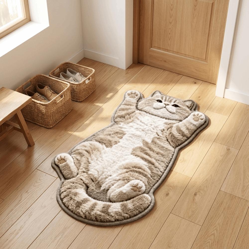 Anti-fouling Cat-Shaped Area Rug Non-Slip Cartoon Carpet Cute Home Decor Carpet  Bedrooms