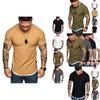 Men Solid Color Slim Fit O Neck Short Sleeve Muscle Tee Shirt Casual Shirts Tops
