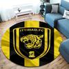 Al-Ittihad FC Round Area Rug,Carpet Rug for Living Room Bedroom Sofa Playroom Decor,Non-slip Floor Mat