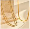 Layered Gold Plated Necklaces Non Tarnish, Herringbone/snake/rope/figaro Link Chain for Women, Waterproof Choker Necklace