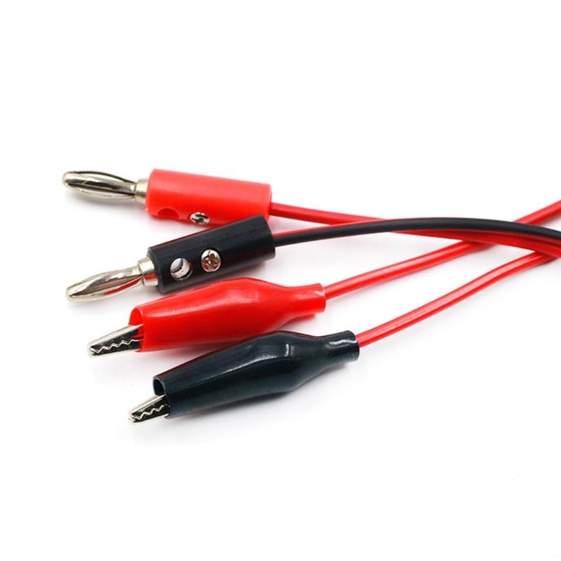 2Pcs Double End Test Leads Wire Line Silicone Banana Plug To Alligator Clip Test Leads Test Cable Leads Connector