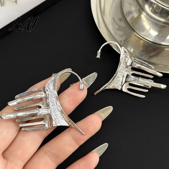 Non Pierced Earrings Silver Ear Cuff for Women No Piercing Metal Elf Alloy Clip Cuff Cartilage Climber Hair Styling Accessory Cool Girl Fashion