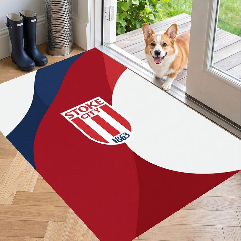 Soft Floor Carpet Stoke City Football Pattern Area Rug Decorative Mat For Home Room Decoration
