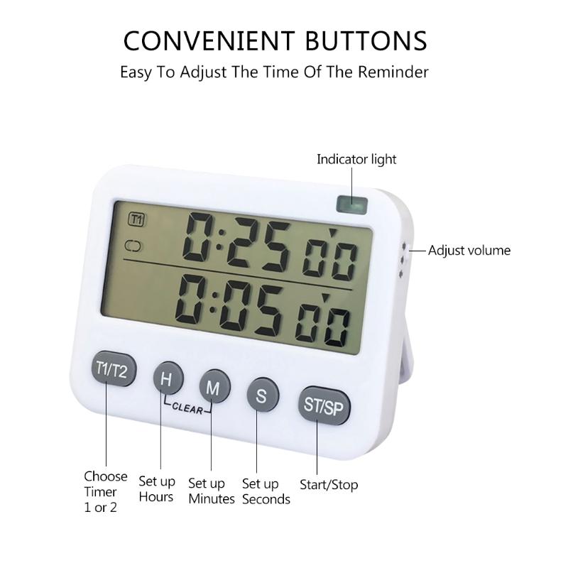 Dual Digital Timer ,Cooking Countdown Timers Kitchen Timer   Timer for w/ Magnetic -LCD Big Digits for Workout Study