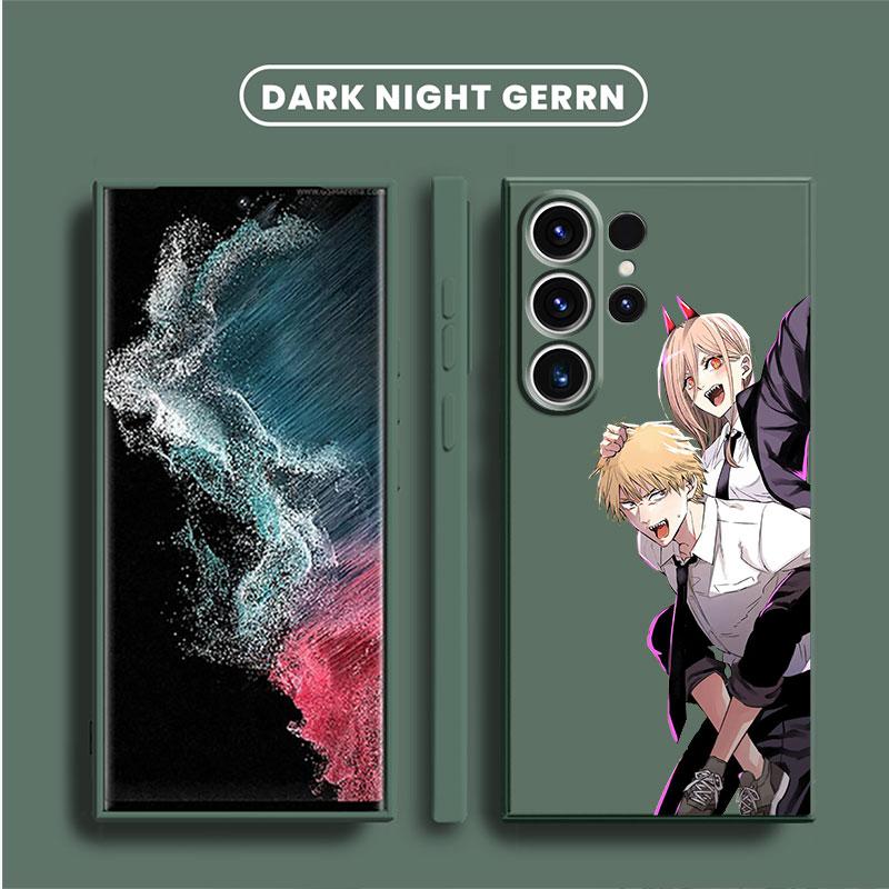 Kettensäge Mann Anime Mode Fall für Samsung Galaxy S10e S8 S9 Plus S10 S22 S23 Ultra S20 Fe S21 5g Weiche Quadratische Flüssigkeit Abdeckung