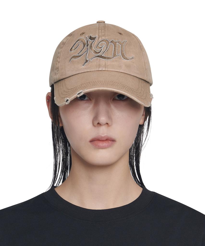 Nomaenyueol Bleached Nm Logo Ball Cap - Mud