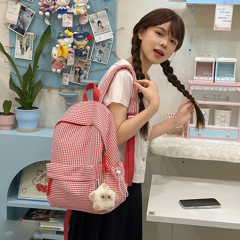 Harajuku Mori Plaid Small Fresh Student Schoolbag Literary Soft Sister Large-capacity Backpack