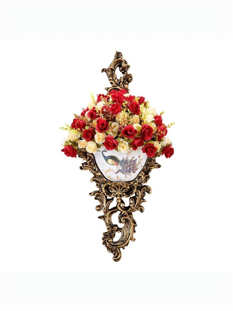 European Wall-Mounted Vase: Creative Resin Ornament for Retro Home Decor