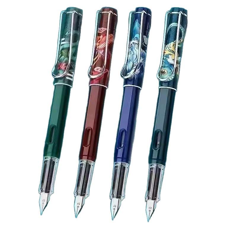 Qingyunzhi Chinese-Style Fountain Pen with Ink Cartridges for Third Grade Students