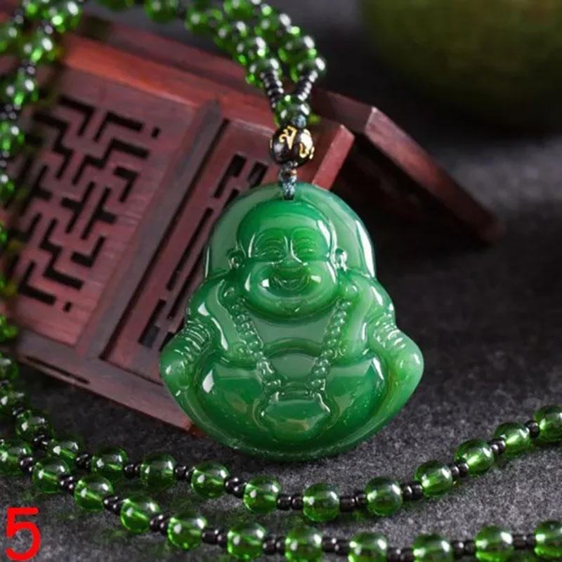 Classic Natural Green Chinese Agate Pendant Jade Necklace Fashion Charm Jewelry Carved Blessing Lucky Amulet Gifts For Women Men