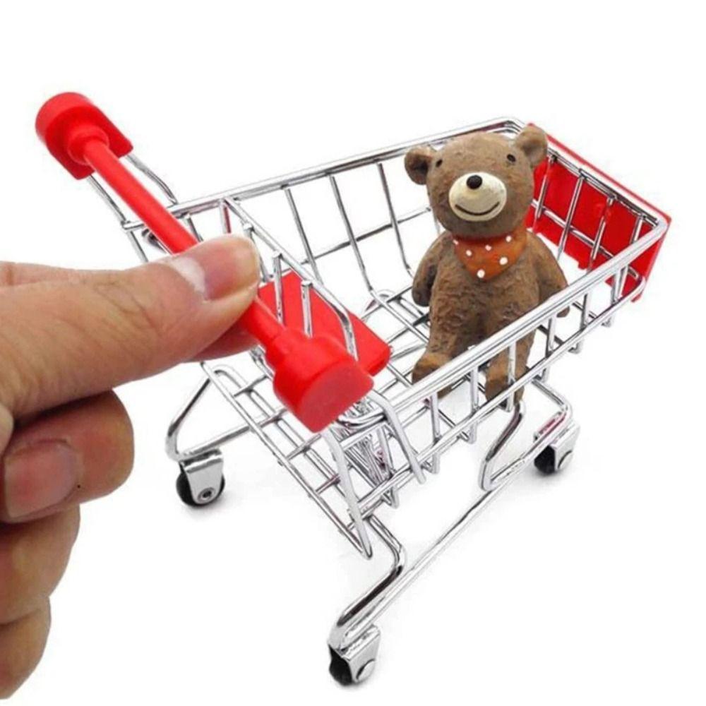 Home Decoration Mini Shopping Cart Toy Gift Desktop Model Mini Supermarket Shopping Trolley