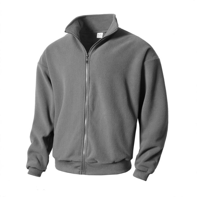 Men S Fleece Lined Zip Up Stand Collar Sweatshirt