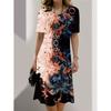 New Women's Dresses Are Fashionable and Versatile, Everyday Casual, Loose Plus Size Crew Neck, Short Sleeves