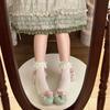 Lolita Cotton Lace Ankle Socks With Bow Embellishments For Girls