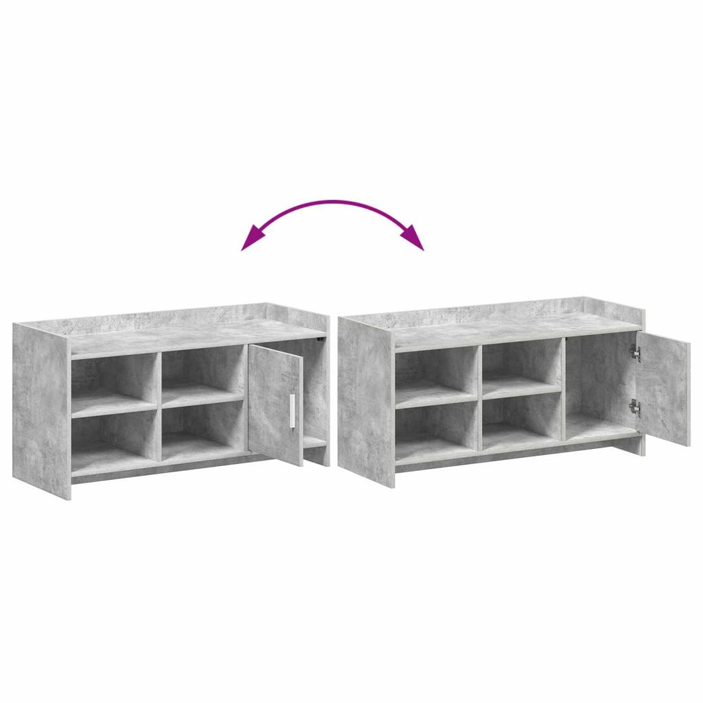 Shoe Cabinet with Door Concrete Grey 100 x 39.5 x 51 cm Particleboard