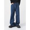 Men's New Loose Semi-elastic Waist Loose Straight Denim Trousers