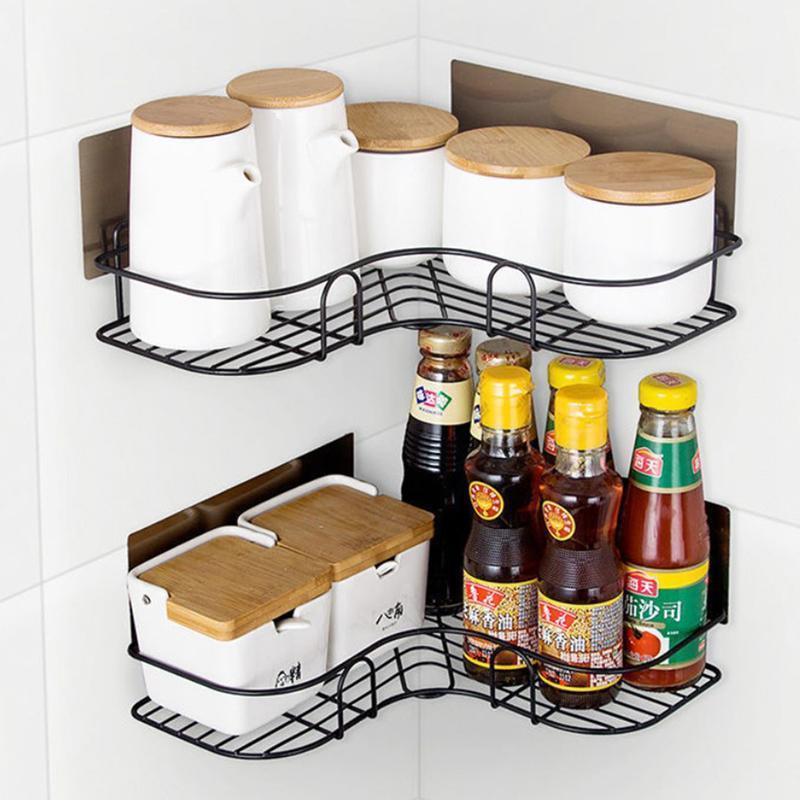 3 Lagen Hoek Doucheplank Badkamer Plank Wandmontage Douche Organizer Opbergrek voor Toilet Keuken