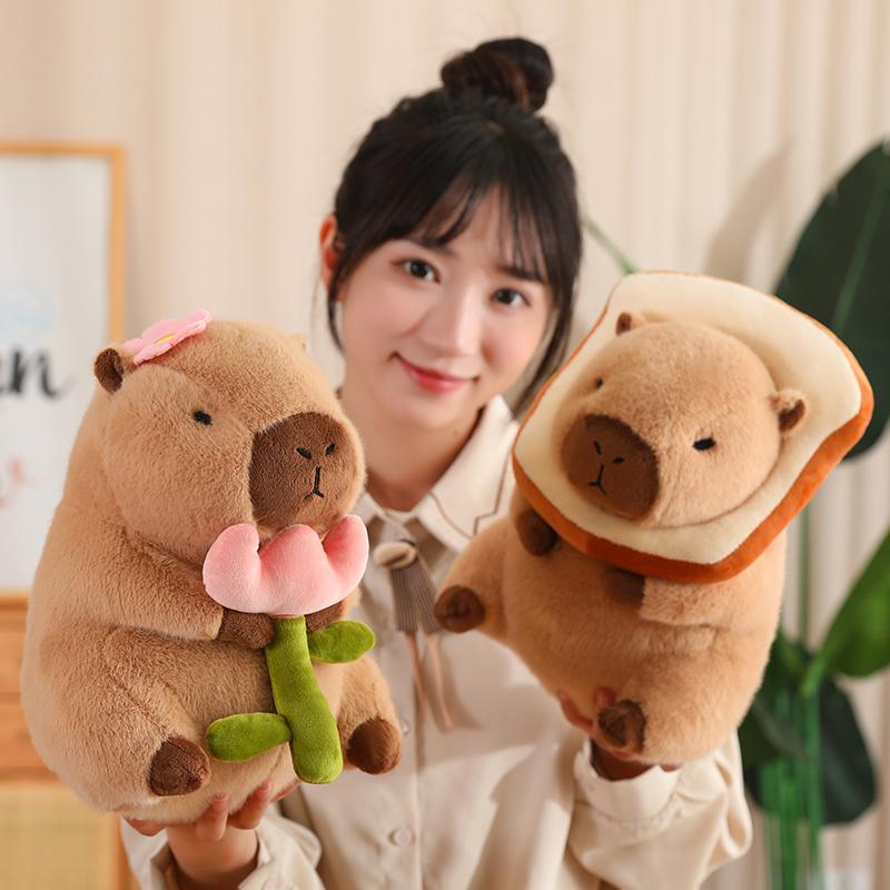 Lotusblatt Capybara Plüschtier Auster Biene Rucksack Capibara Cosplay Einhorn Dinosaurier Boba Brotring Dekor Kuscheltiere
