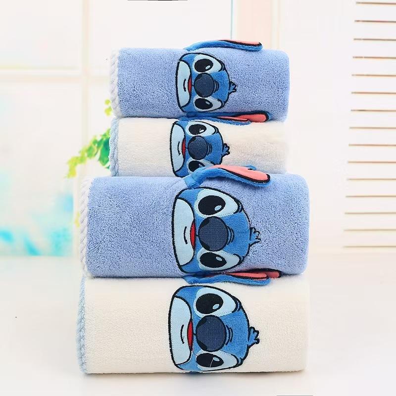 Coral Fleece Cartoon Embroidered Towel Set Stitch Thickened and Enlarged Adult Water Absorption Soft Couple Quick Drying