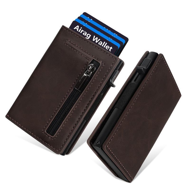 Multi-Card Slot Men Wallet Business Card Holder Fashion Folding Large-Capacity Coin Purse Pu Leather Black Short Purse Card Case
