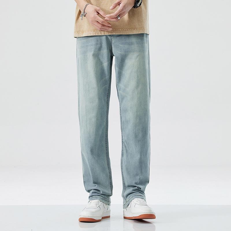 Men's 2026 Summer Elastic Wide Leg Denim Jeans – Casual, Simple, Trendy, Versatile