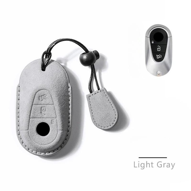 Mocka Bilnyckelfodral Fjärrkontrollskydd Skal Hållare Kedjeskydd Fob För Mercedes Benz Nya C260L E300L S400L EQE GLC CLE C E S-Klass