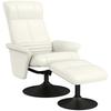 Recliner, TV Armchair with Stool, Swivel, Ergonomic, Microfiber Cloth Look, Up To 150 Kg, Cream White