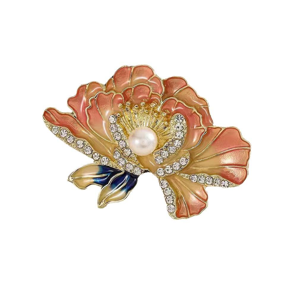 Exquisite High-End Peony Brooch: Elegant Chinese Style Flower Pin for Women's Clothing Accessories or Gift.
