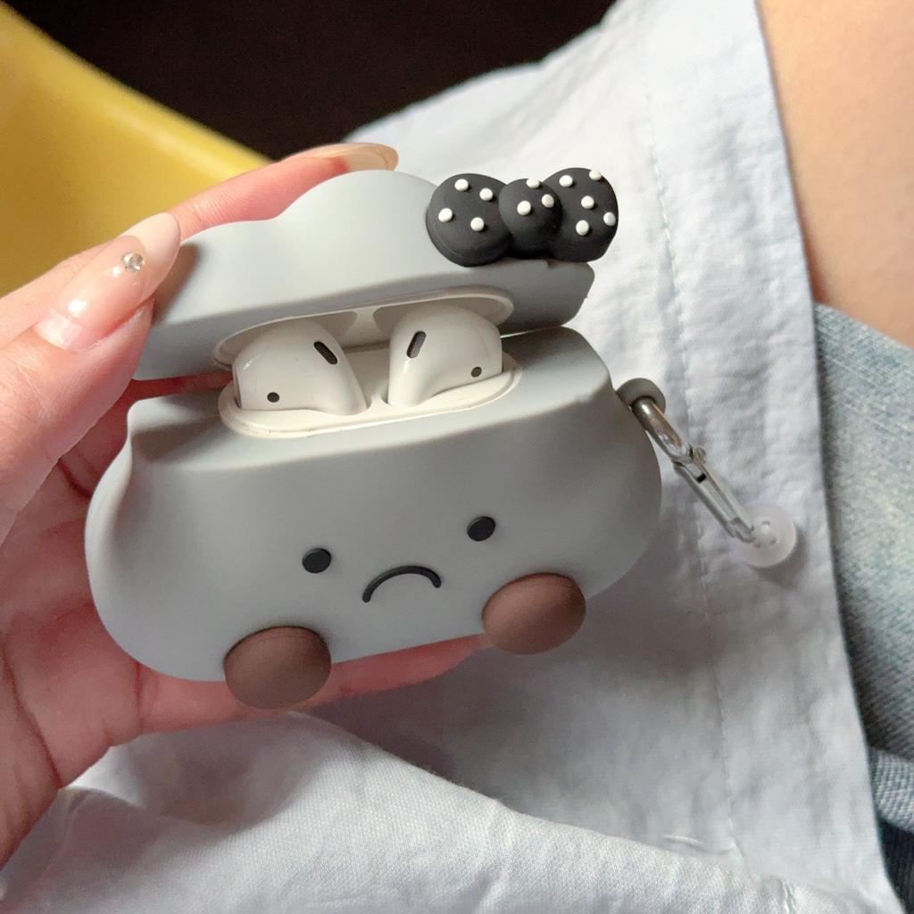 Cute Dark Cloud Expression AirPods Pro Apple Bluetooth Headset Case 1/1/1 Generation Cartoon Case for Women