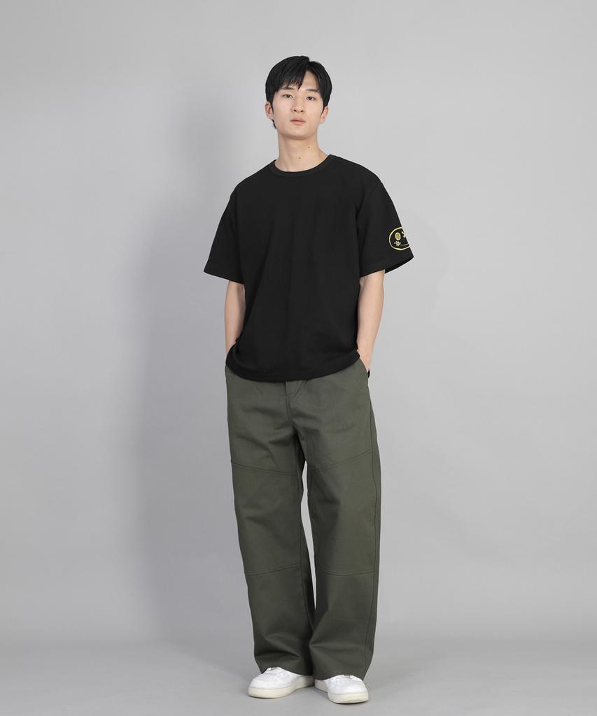 Seinteukeulu Front-Cutting Detail Ex Wide Pants Cde-371 Khaki