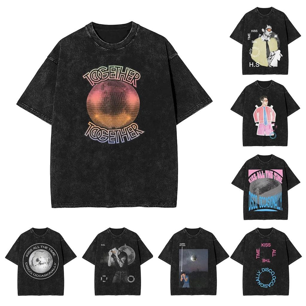 Washed Oversized Y2k Harrys Styles Together Together T Shirts Hip Hop Cotton T-Shirts Vintage Streetwear Summer Female Male Tee