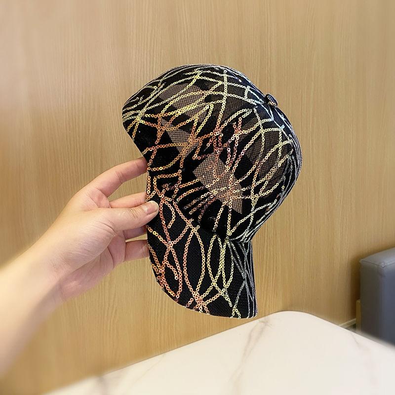 Boné de beisebol feminino leve e respirável, estilo coreano, à prova de sol, de malha, para o verão