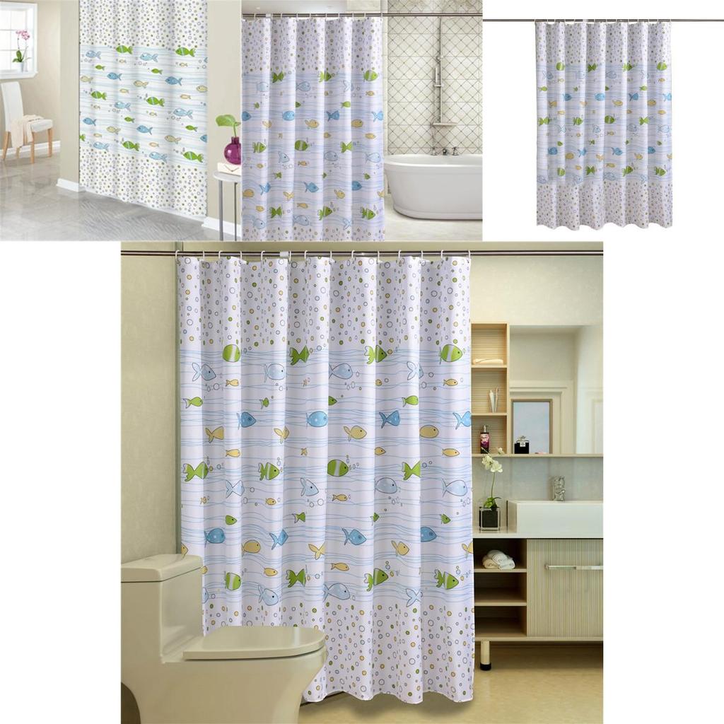 Thickened Fish Waterproof Antimildew Bathroom Curtain Cartoon Shower Partition