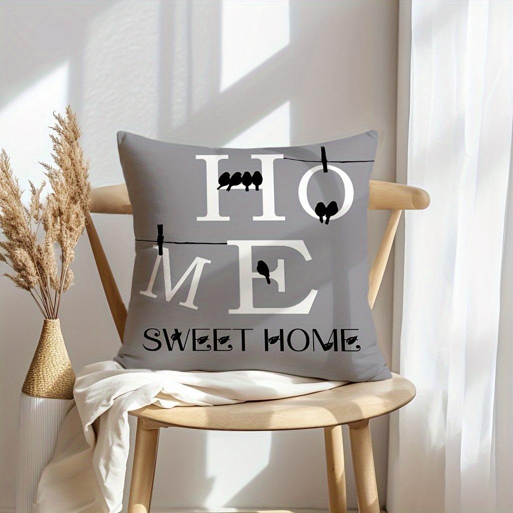 Fashionable and Simple Black and White Gray Geometric Pattern Printing Pillowcase Sofa Cushion Cover Home Room Decoration