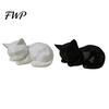 Fine Craftsmanship Figurine 3D Printed Sleeping Cat Figurines, Geometric Statue, Minimalist Cute Small Desk Decorations Art Crafts Decoration for Home