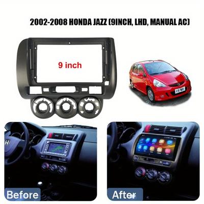 9 Inch Radio Fascia Fit for HONDA JAZZ for Fit for City 2002-2008 MANUAL AC Left Hand Dash Trim Kit Car Accessories Frame