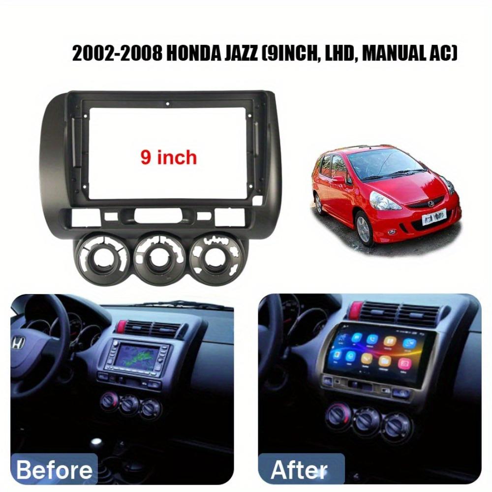 

9 Inch Radio Fascia Fit for HONDA JAZZ for Fit for City 2002-2008 MANUAL AC Left Hand Dash Trim Kit Car Accessories Frame