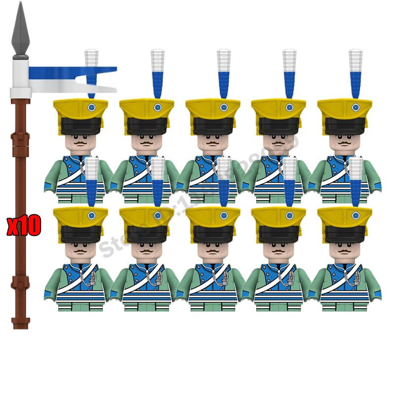 Medieval Military Building Blocks Napoleonic Wars Castle Knight Soldier Figures Weapons Guns British French Marshal Infantry Toy