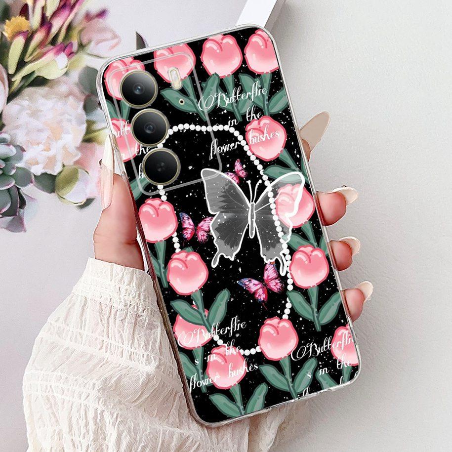 For OPPO Realme C75 4G Case 2025 New Fashion Butterfly Love Heart Flower Soft Transparent Silicone Cover For RealmeC75 C 75 Etui