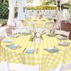 84 Inches Disposable Tablecloth Oil-proof Reusable Round Tablecloth Wrinkle-Free Waterproof Gingham Tablecloth Family Gathering