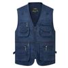 Men's Vest Casual Jacket Spring And Autumn Loose Style Cotton Multi-pocket Zipper Windproof Coat Collarless Sleeveless Jacket For Man Size L-10XL