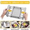 Multipurpose Dish Organizer Stainless Steel Dish Washing Shelf Sink Cleaning Basket  Fruits