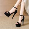 13.5cm Ultra High Thick Sole Platform Open Toe Sandals for Women - Nightclub & Runway Pole Dancing Shoes