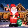 8ft Christmas Inflatable Santa Claus Decoration Yard with Gift Bag