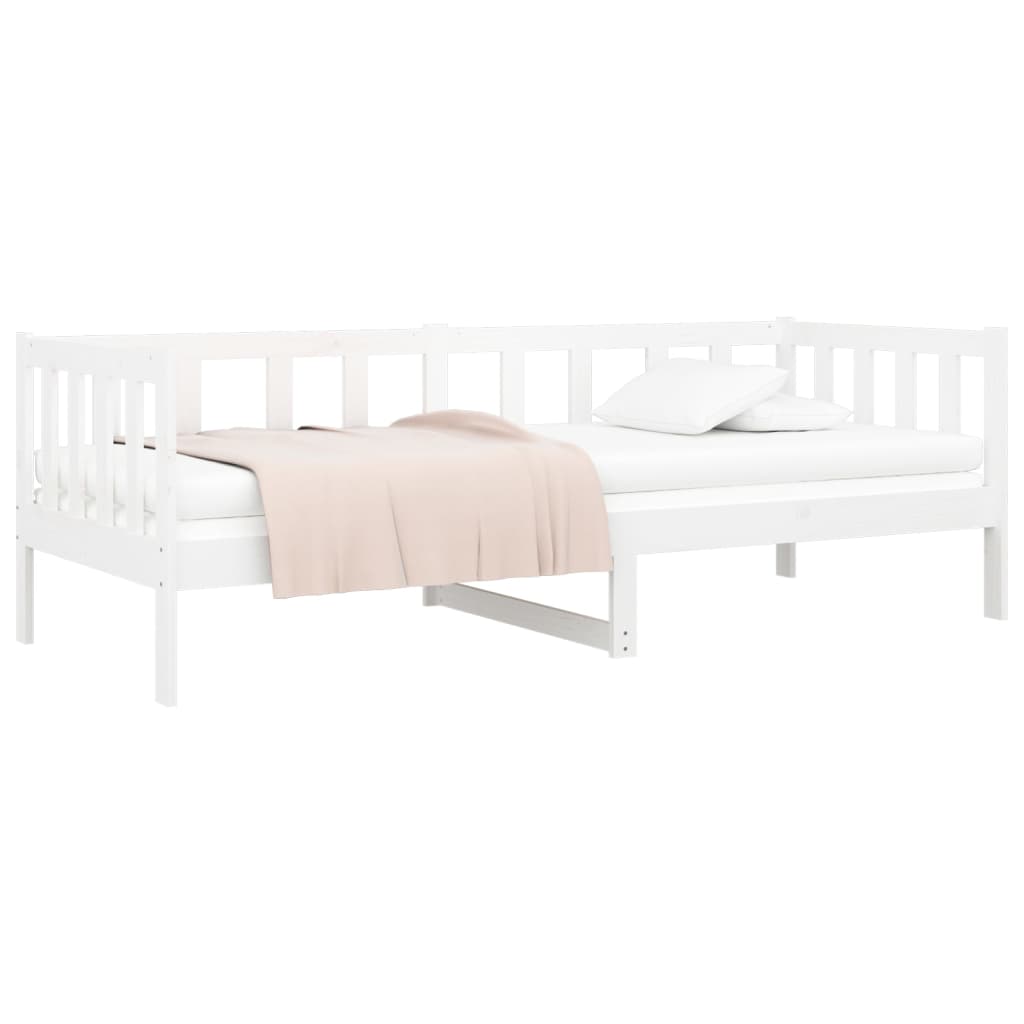 Daybed without Mattress White 90 x 190 cm Solid Pine Wood