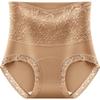 Women's High-Waist Lace Tummy Control Briefs with Antibacterial Cotton Crotch