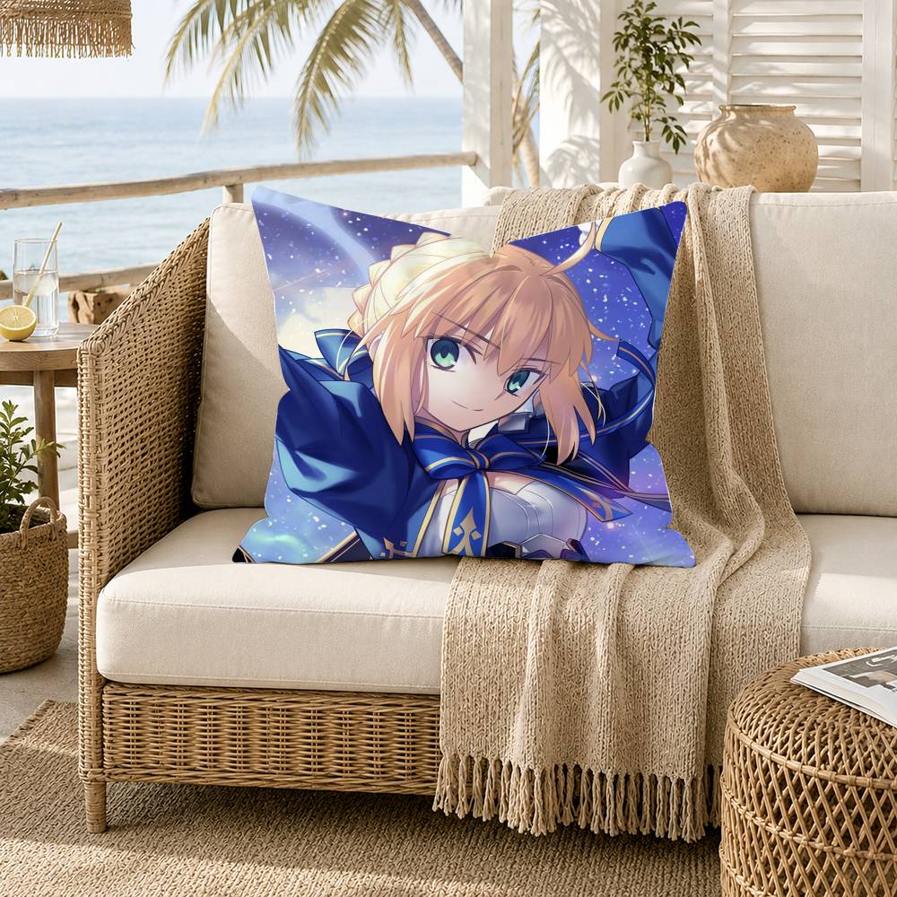 Saber Artoria Pendragon Fate Grand Order FGO Pillow Case for Sofa Living Room Home office Decor Protective Cover